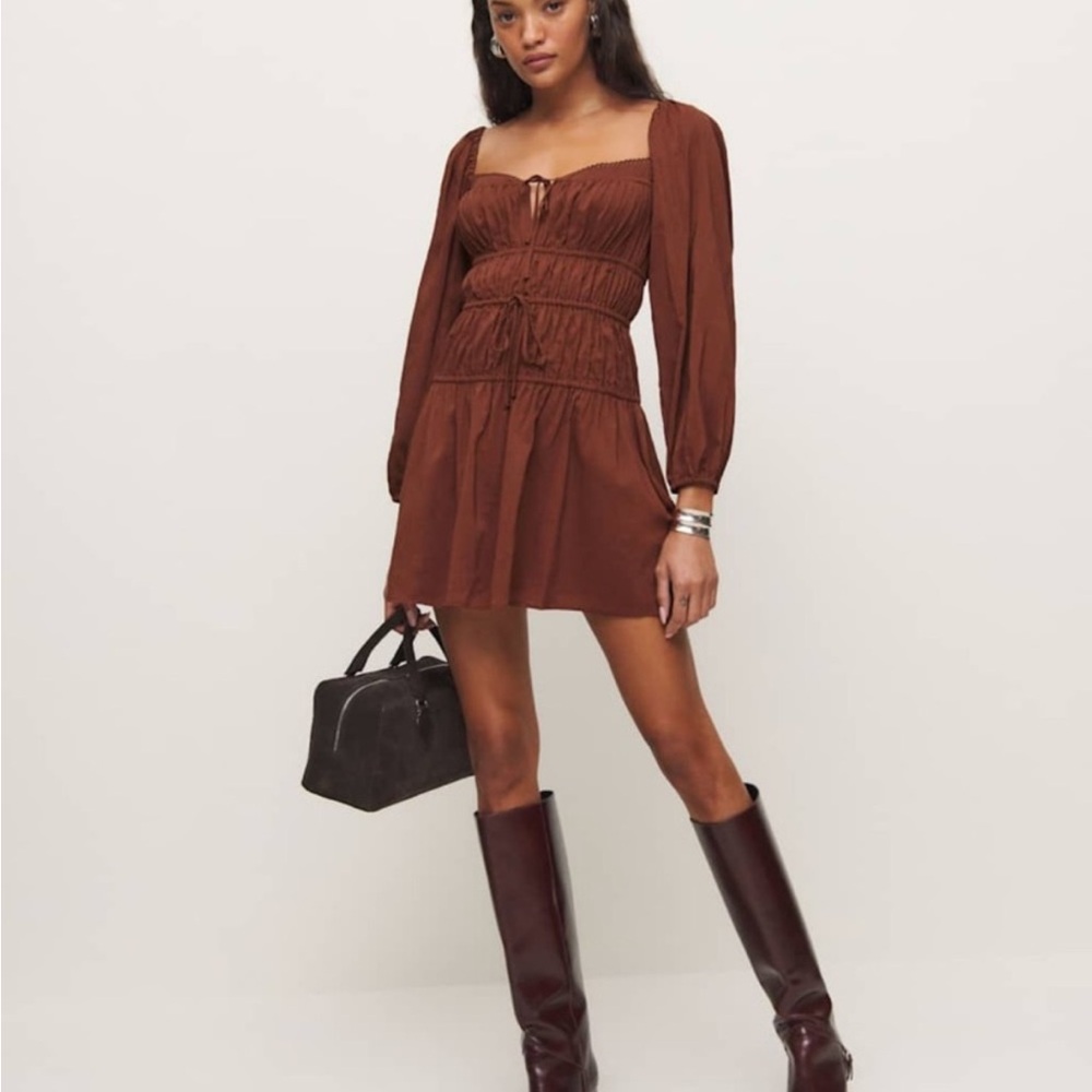 Reformation Rella Dress Fig Jam Size 8